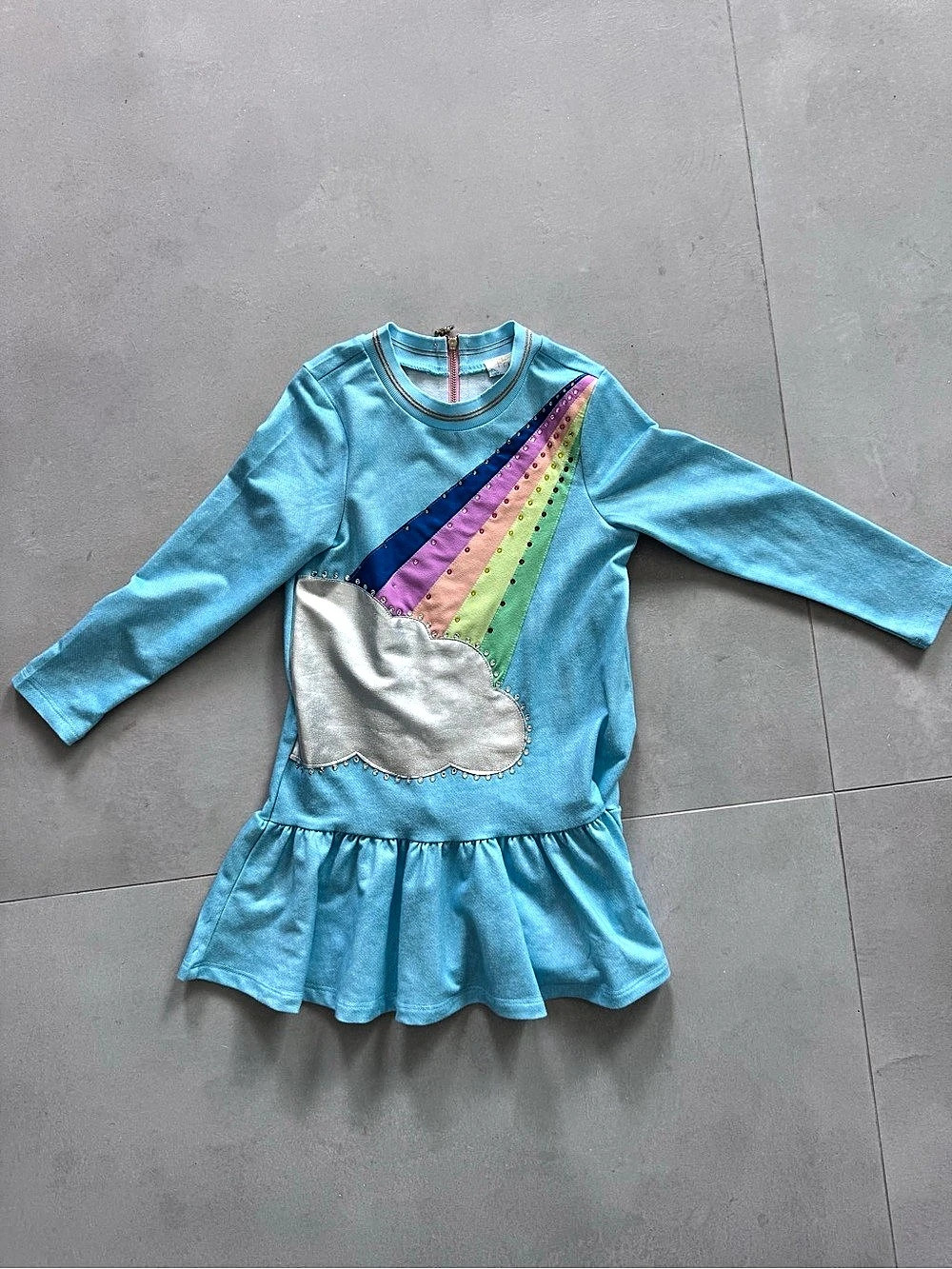 Truly Me Color Block Dress Blue & Multicolor Girls 5 Like New